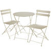 BISTROTISCH SET Frieda,Belastbarkeit Stuhl 120 kg,creme - Creme, Naturmaterialien/Textil - tectake