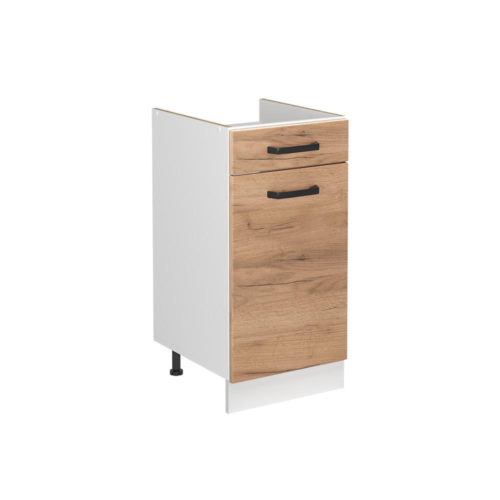 SPÜLENUNTERSCHRANK R-Line, Goldkraft Eiche/Weiß, 40 cm ohne Arbeitsplatte - Eichefarben/Weiß, Holzwerkstoff (40/81.6/46cm) - Vicco