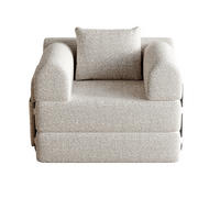 ROZKLÁDACÍ pohovka khaki z chenille se schránkou v područky a ocelovou konstrukcí - přírodní, textil (181.6/49.5/94cm) - OKWISH