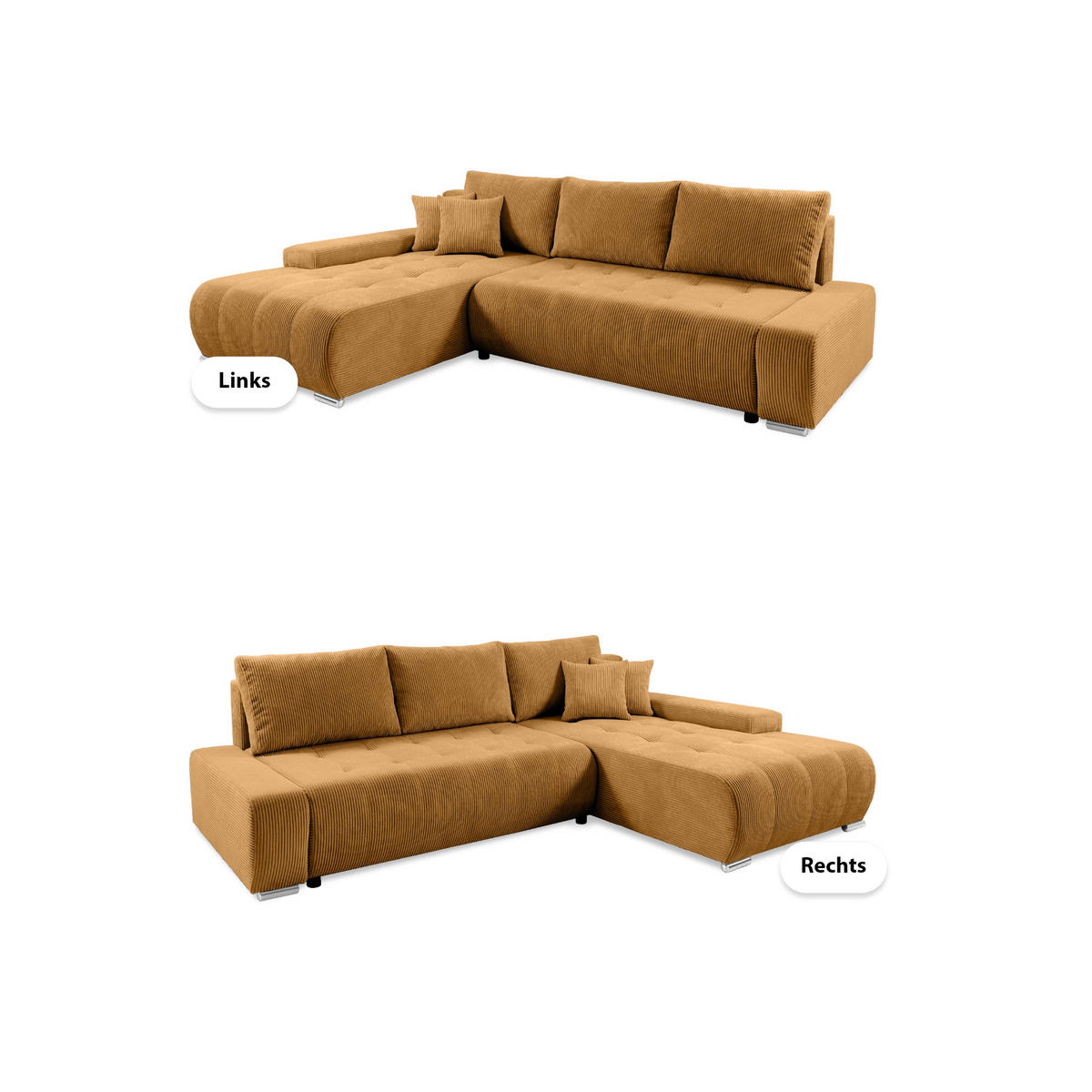 ECKSOFA mit Bettkasten Tragel L, Brown - Braun, Textil (185/265cm) - Meblito