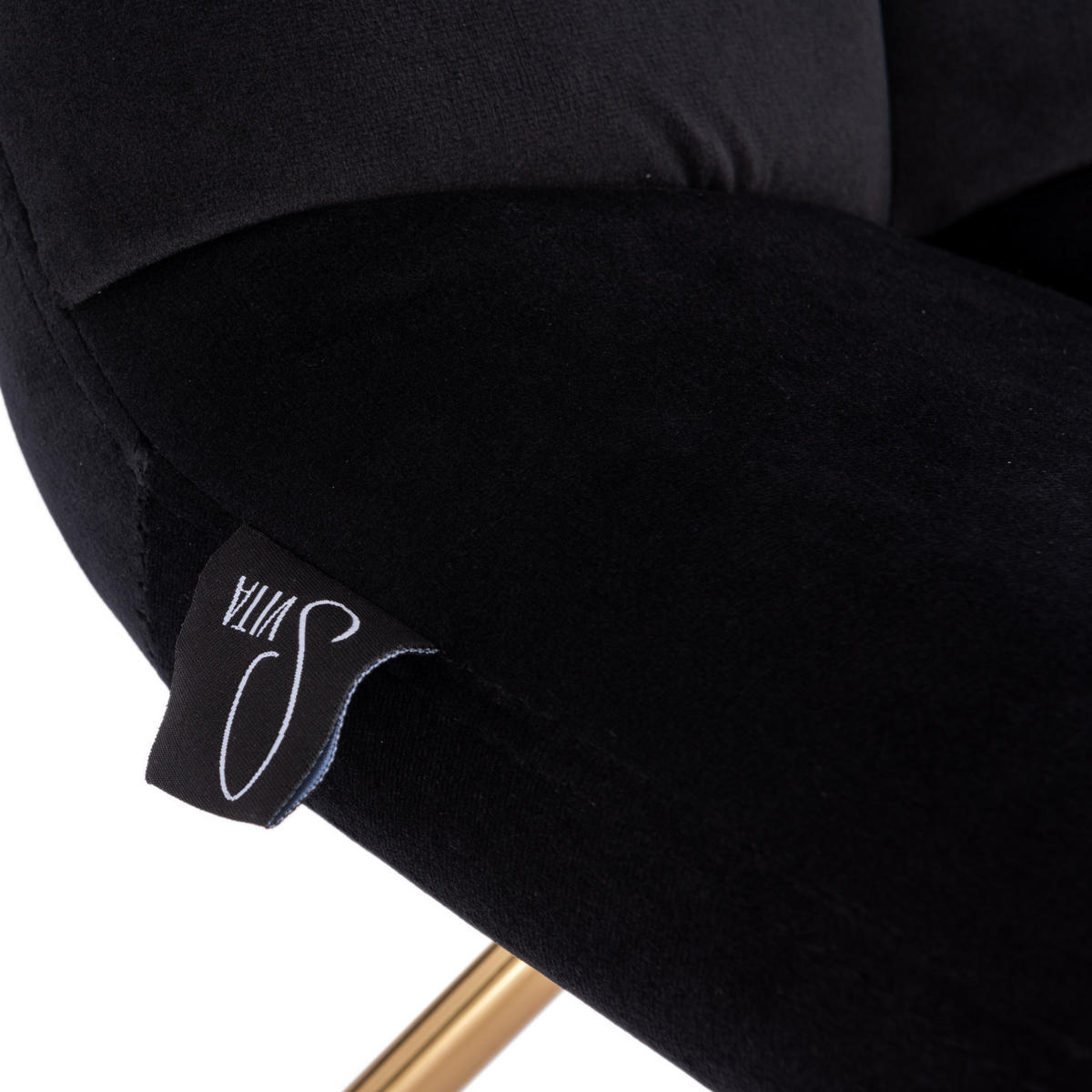 LOUNGESESSEL LYNN Samt Schwarz - Goldfarben/Schwarz, Textil/Metall (58/82/64cm) - SVITA