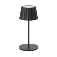 3IN1-LED-TISCHLAMPE - Flaschenleuchte mit Dimmfunktion und USB-C Aufladung für Innen und Außen, Plissee schwarz - Schwarz, Metall (15/15/45cm) - Northpoint