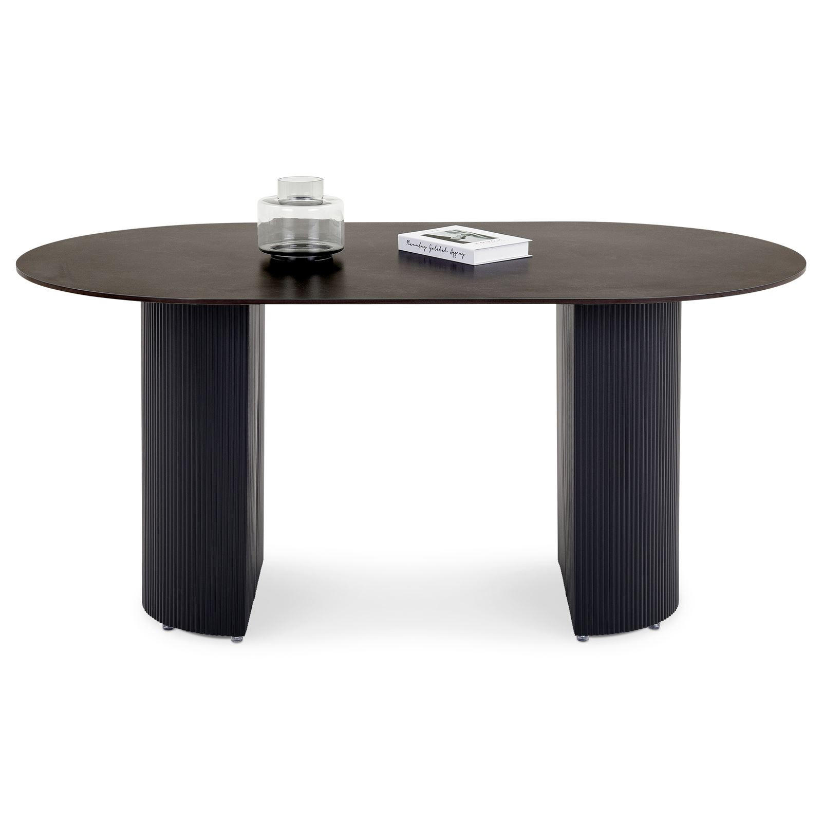 ESSTISCH LISANDRO - Dunkelgrau, Metall (90/160/75cm) - IDIMEX