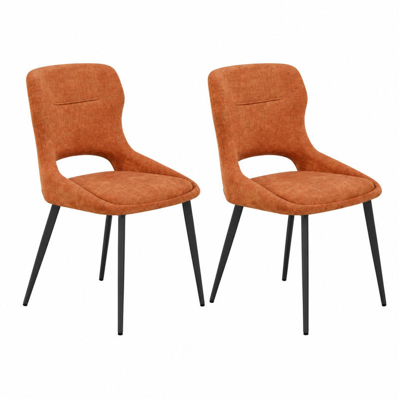 ESSSTUHL 2er-Set 43 x 40 x 86 cm Chenille Orange - Orange, Metall (40/86/43.2cm) - Meubliv