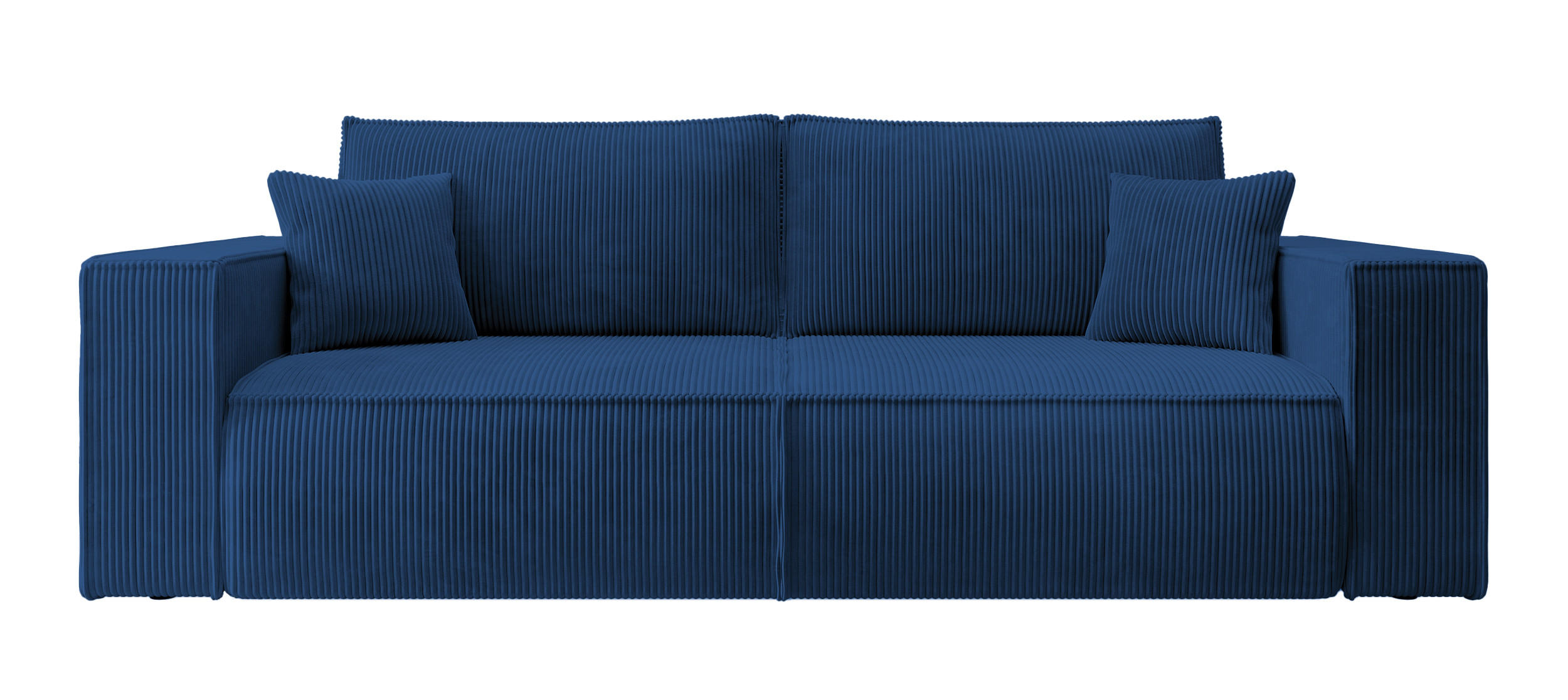 SCHLAFSOFA Farese Dunkelblau Cordbezug - Schwarz/Dunkelblau, Kunststoff/Textil (257/85/102cm) - Selsey