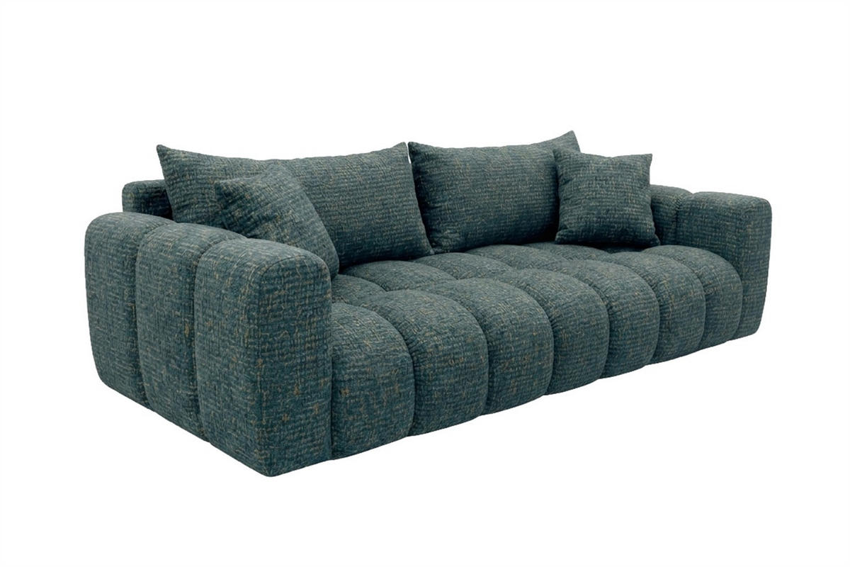 ROZKLÁDACÍ POHOVKA s úložným prostorem, žinylková tkanina Puente, Azurově modrá, COSMOPOLITAN - modrá, dřevo (240/80/97cm) - Kaiser Möbel