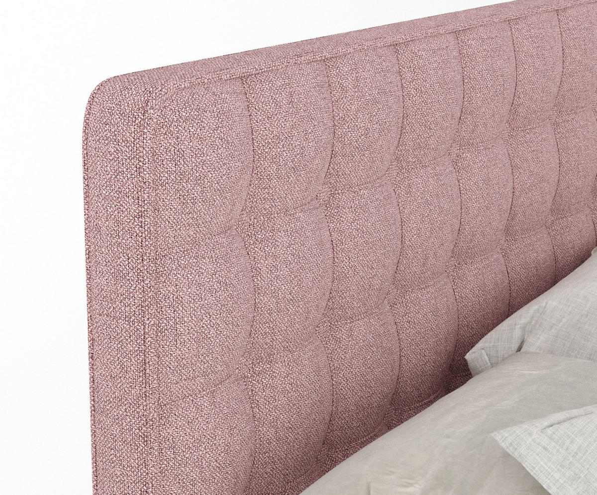 BOXSPRINGBETT Velouria Rosa 160/200 cm - Schwarz/Rosa, Holz/Holzwerkstoff (160/200cm) - Maison de Reve