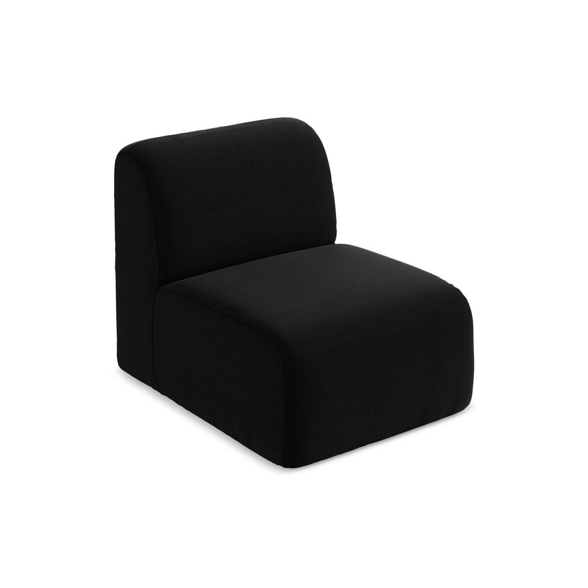 SOFAELEMENT Samt Stoff Schwarz - Schwarz, Holzwerkstoff/Kunststoff (70/75/94cm) - LaMiaSofa