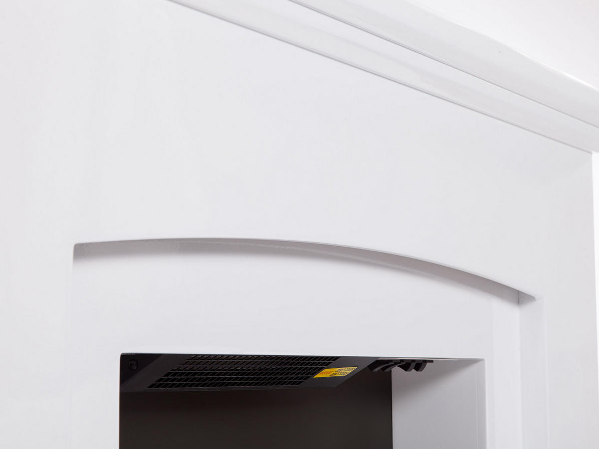 ELEKTROKAMIN Weiß Wandmodell mit Heizung 2000 W - Weiß, Glas (95/80/24cm) - Purline