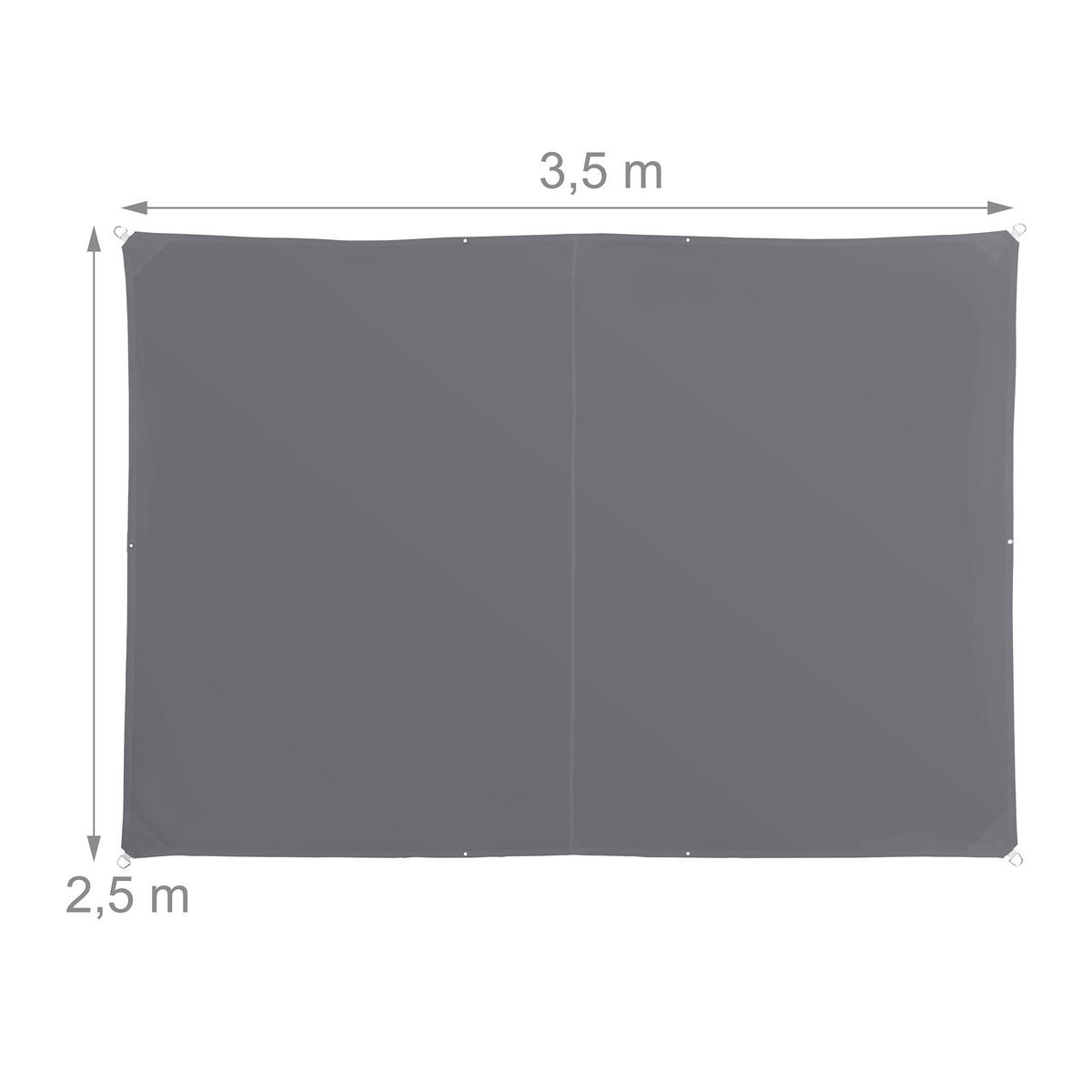 SONNENSEGEL - Anthrazit, Textil/Metall (350/250cm) - Relaxdays