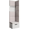 GARDEROBE Margaret V 81/203/43 mit gepolsterten Paneelen - Schwarz/Weiß, Holzwerkstoff/Kunststoff (60/206.5/42cm) - Beautysofa