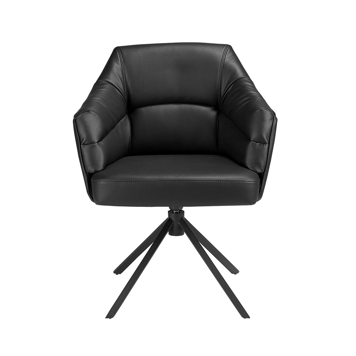 STUHL aus schwarzem Kunstleder 70/65/88 cm - Schwarz, Kunststoff/Textil (70/88/65cm) - ANGEL CERDA