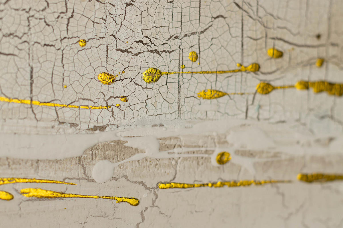 ÖLGEMÄLDE 120/60 cm - Goldfarben/Weiß, Holz/Textil (1.85/60cm) - KUNSTLOFT