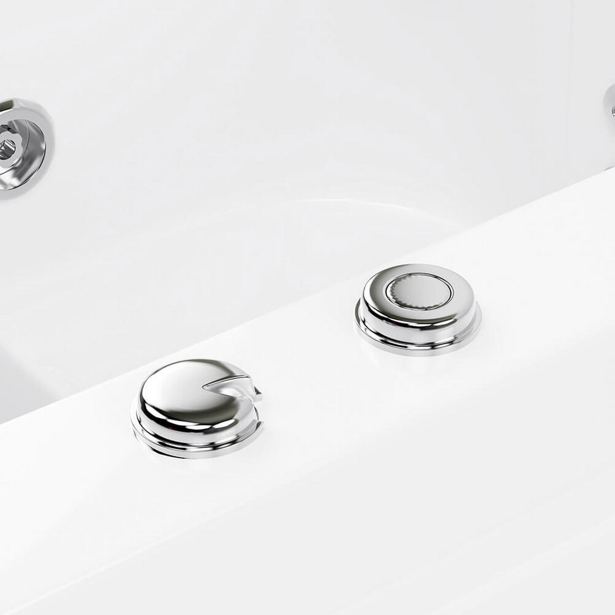 SENIORENBADEWANNE sitzend mit Whirlpoolfunktion VITAL L - 85 x 95 cm Rechts - Weiß, Kunststoff (85/100/95cm) - Home Deluxe