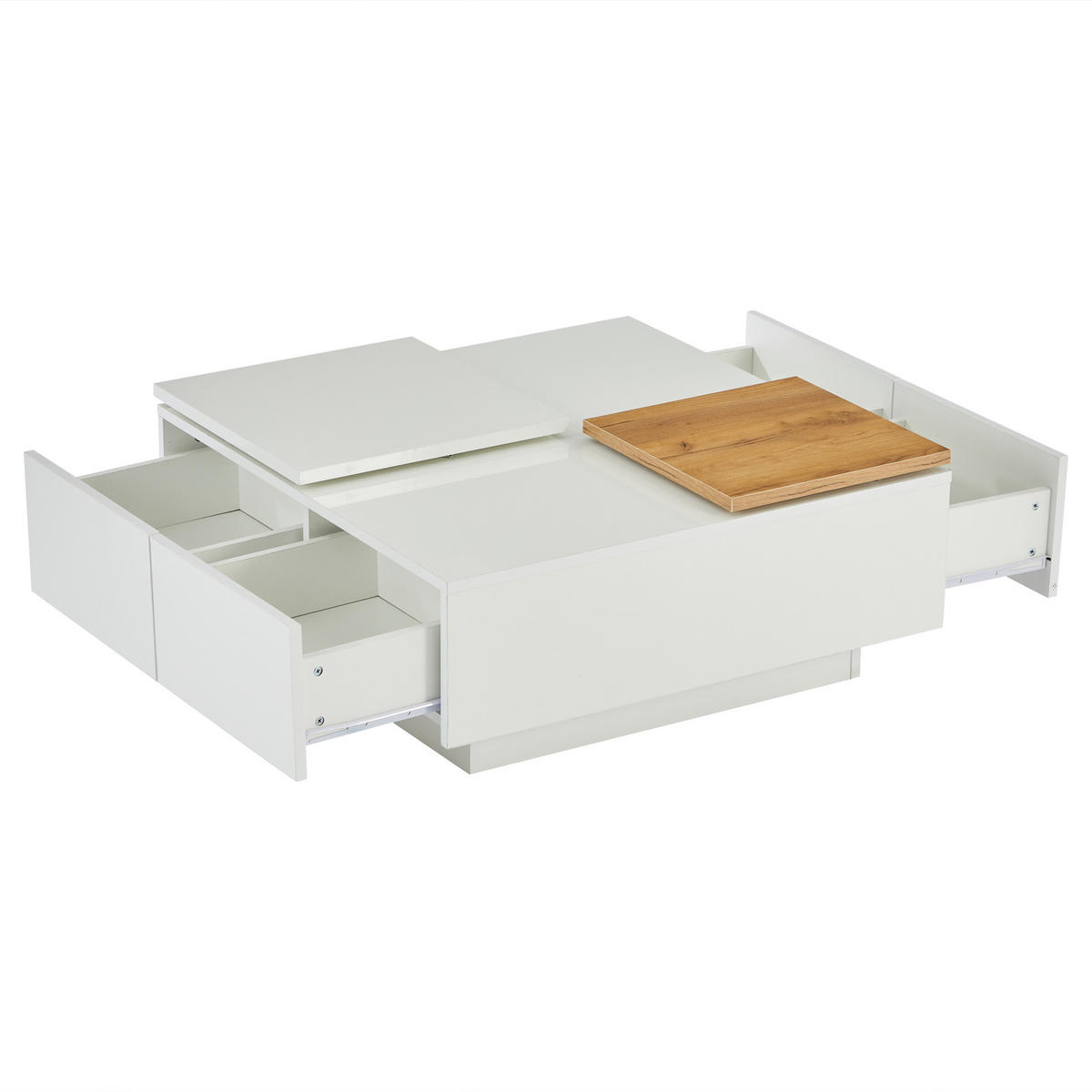 COUCHTISCH DE-008 Modern Hochglanz Weiß - Weiß, Holzwerkstoff (75/75/34cm) - ComfortXL