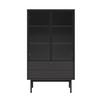 VITRINE Olar Holzoptik Esche Portland Schwarz 85 cm - Goldfarben/Schwarz, Holzwerkstoff/Metall (85/150/41cm) - Selsey