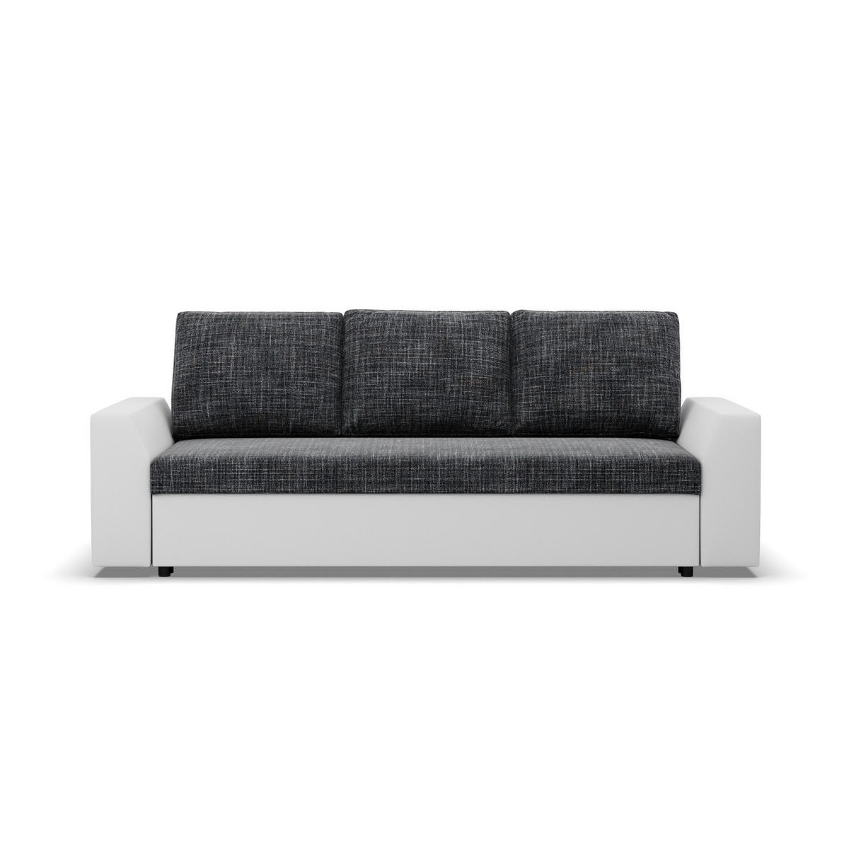 SOFA 3-SITZER MIT SCHLAFFUNKTION LUGO Dunkelgrau/Weiß - Dunkelgrau/Weiß, Textil (92/92/232cm) - Mebligo