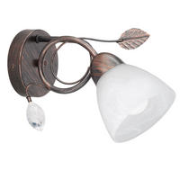 WANDLEUCHTE Traditio Rostfarben Braun - Braun, Glas (13/21.5/29cm)