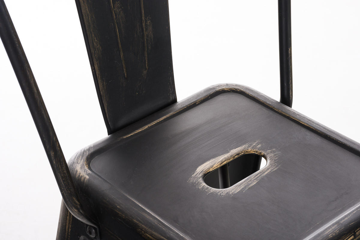 BARHOCKER 2er Set Metall schwarz-gold - Goldfarben/Schwarz, Metall (44/115/52cm) - CLP