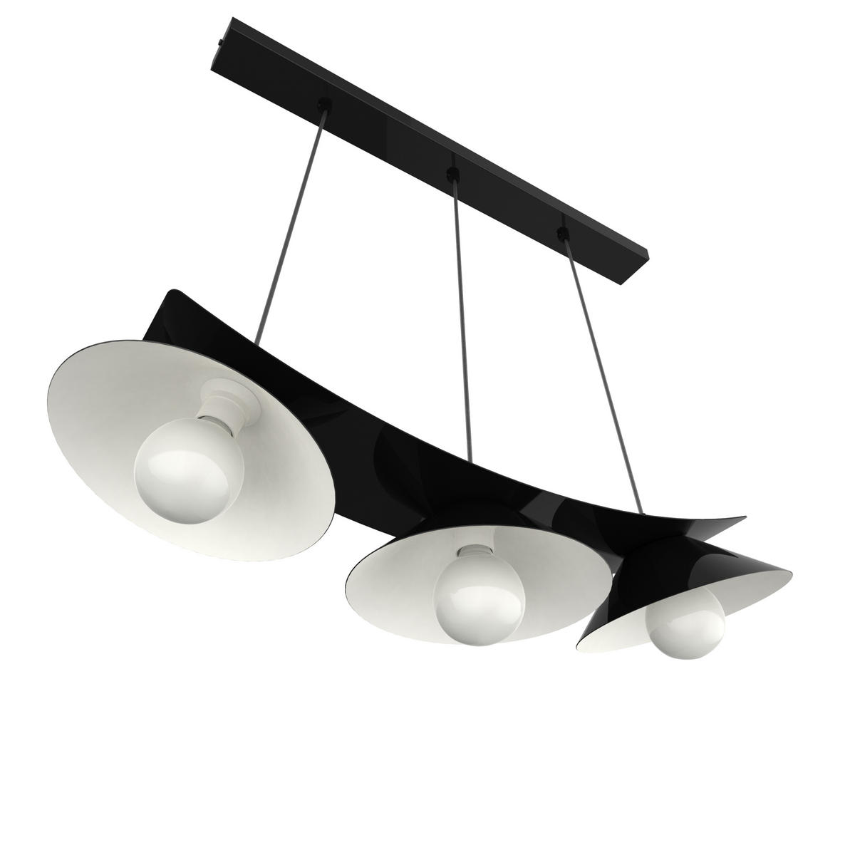 HÄNGELEUCHTE Miller X3 - Schwarz, Metall (70/25/16cm) - Lumicom