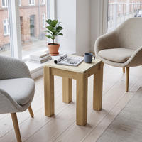 BEISTELLTISCH Holz mit Travertin-Optik 40 × 40 × 49 cm - Eichefarben, Holzwerkstoff (40/40/49cm) - Hometopia