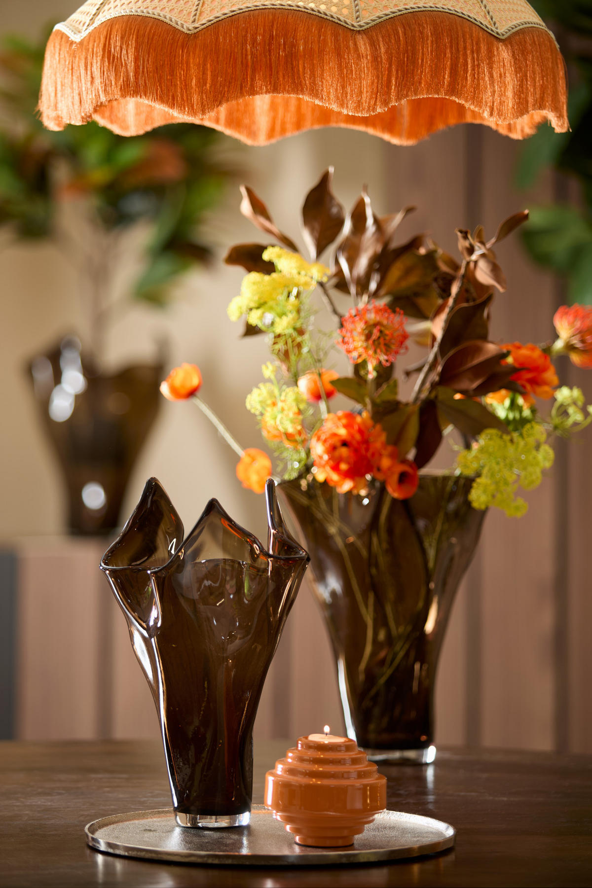 VASE Aiora Braun Ø22/40 cm - Dunkelbraun, Glas (22/40cm) - Light & Living