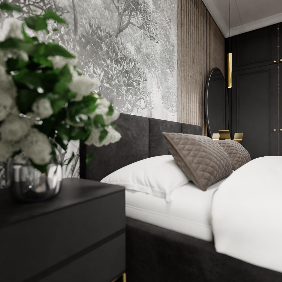POLSTERBETT für Schlafzimmer Bett mit Stauraum Schwarz 180x200cm Kopfteil 100cm - Schwarz, Holzwerkstoff/Metall (180/200cm) - Muralo