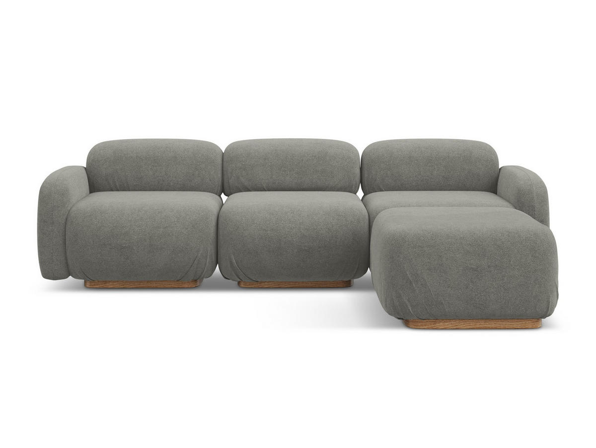 ECKSOFA Beidseitig Bouclé Stoff Beige - Greige/Beige, Holz/Textil (270/190cm) - Makamii