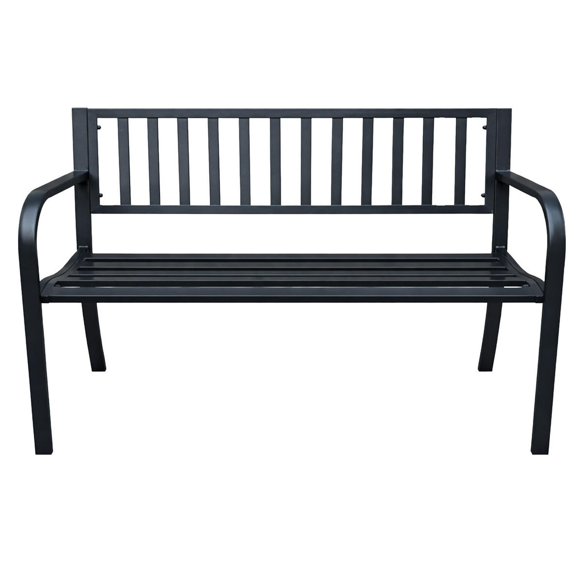 GARTENBANK LINEA Schwarz 119 x 76 x 51 cm - Schwarz, Metall (119/76/51cm) - Akord