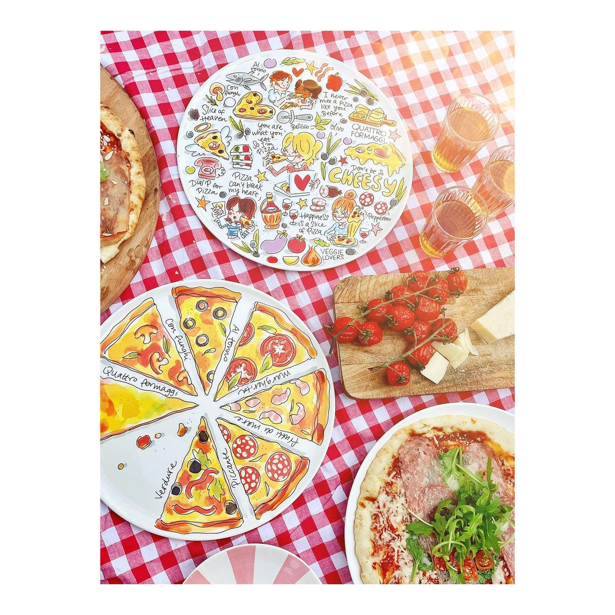 TELLER Pizza zum Teilen in Bunt - 31cm - Multicolor, Keramik (31/31/2cm) - Blond Amsterdam