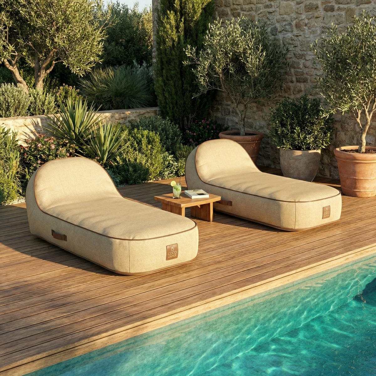 SONNENLIEGE PALMA Beige - Beige, Kunststoff/Textil (85/27/85cm) - Coco Lounge