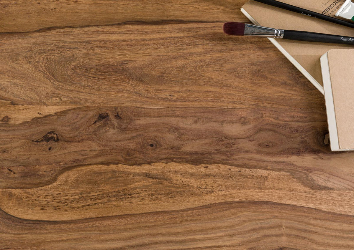 BAUMTISCH Sheesham 240x100x77 natur gebeizt / X-Beine anthrazit matt FREEFORM 5 - Naturfarben, Holz (240/100/77cm) - Massivmoebel24