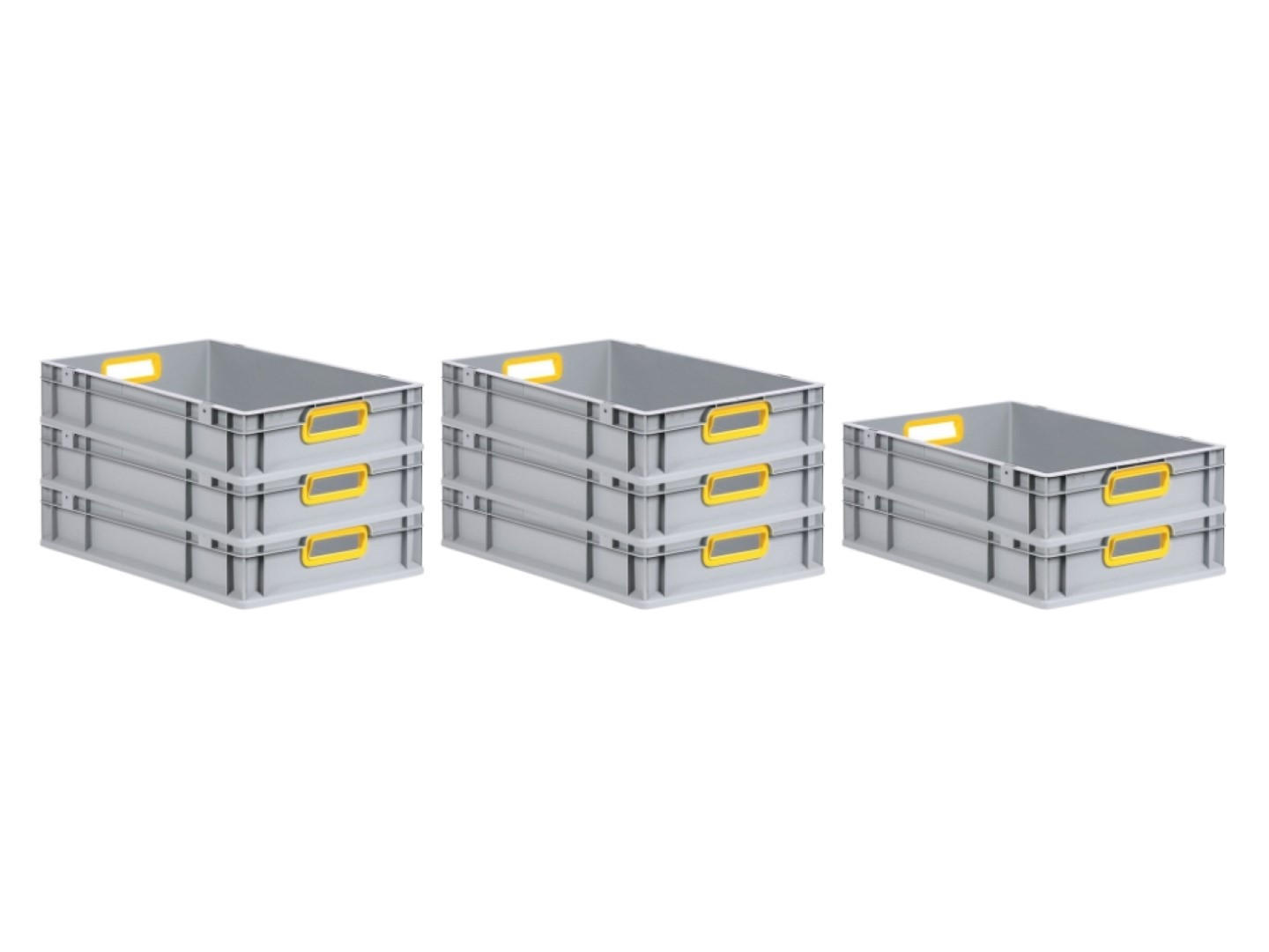 EUROBOX 8x Nextgen Color 12x40x60cm 23 Liter Griffe Gelb Offen - Gelb, Kunststoff (40/12/60cm) - PROREGAL