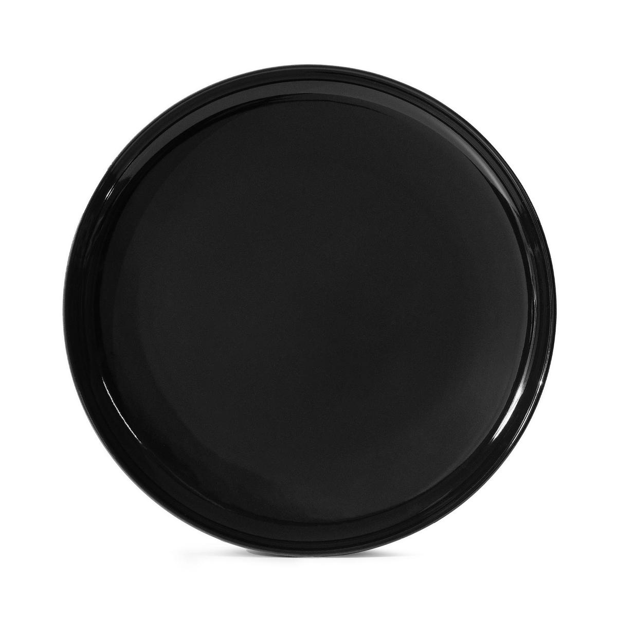 TAFELSERVICE VICTO Schüssel 6 Personen 18-tlg - Schwarz Hochglanz, Keramik (27/2/27cm) - KONSIMO®