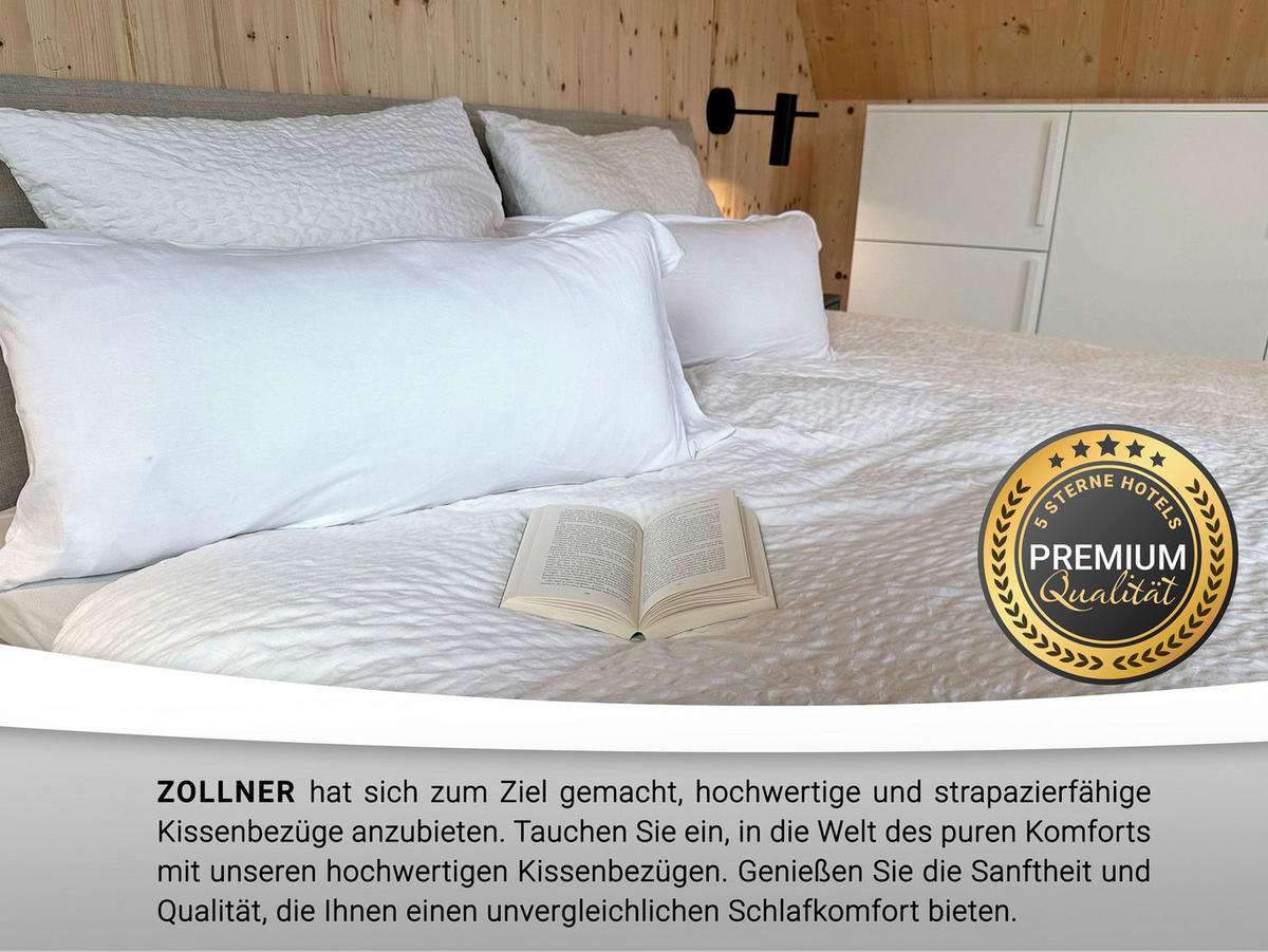 KISSENBEZUG, 2er-Set, 40x80 cm, 100% Baumwolle, Weiß - Weiß, Textil (80/40cm) - Zollner