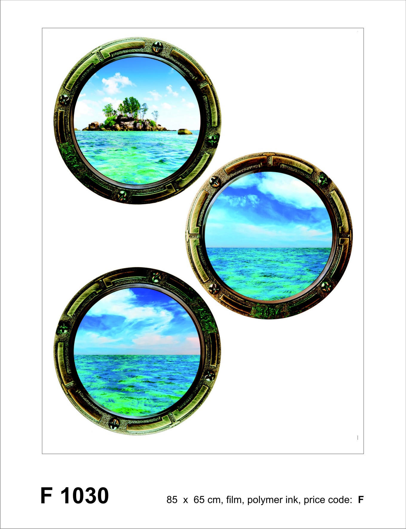 WANDTATTOO Meerblick 85 x 65 cm - Grün, Papier (85/65/65cm) - Sanders & Sanders