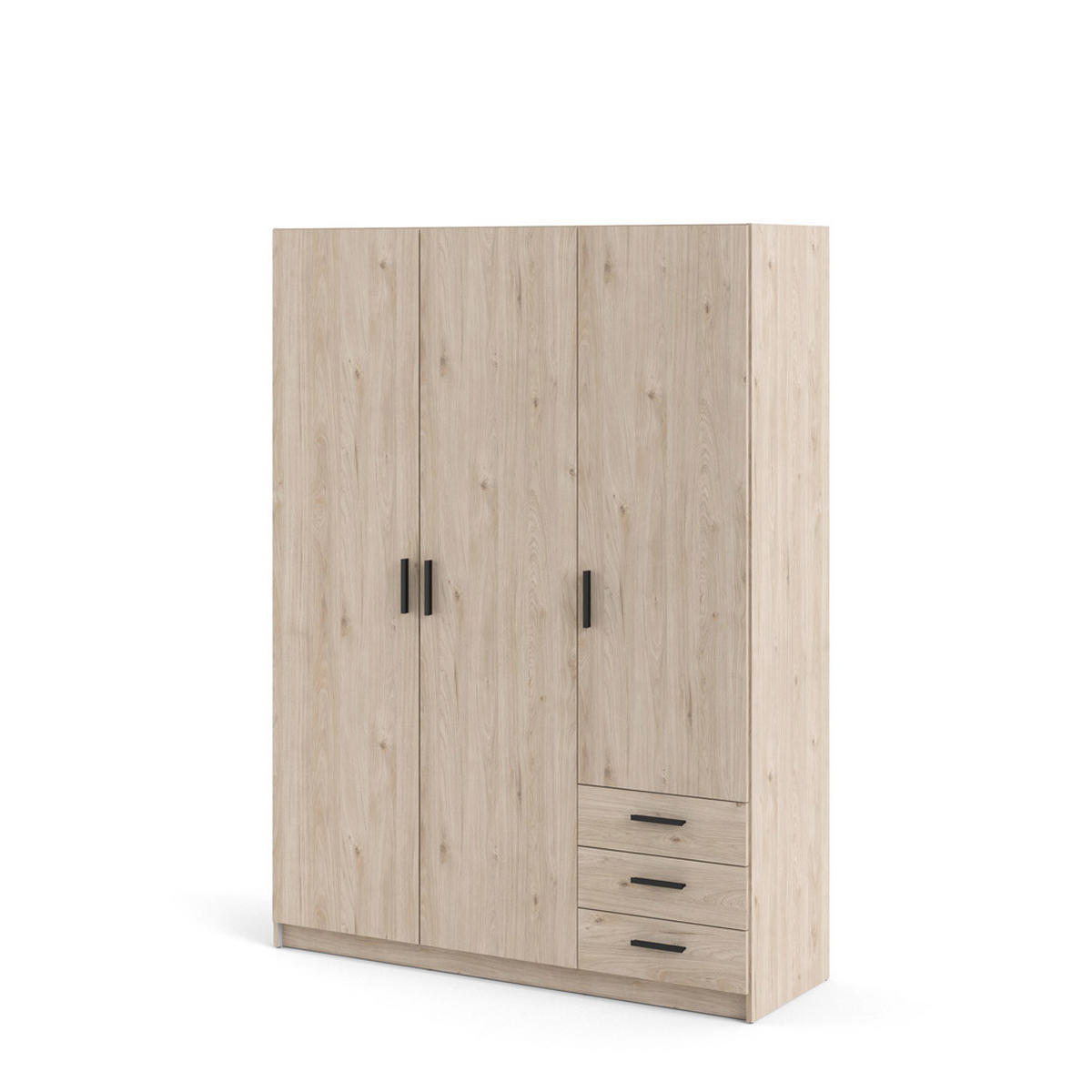 KLEIDERSCHRANK Hickory-Dekor - Braun, Holzwerkstoff (147/201/50cm) - ebuy24