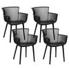 GARTENSTUHL 4er-Set Kunststoff schwarz Pesaro - Schwarz, Kunststoff (58/84/45cm) - Beliani