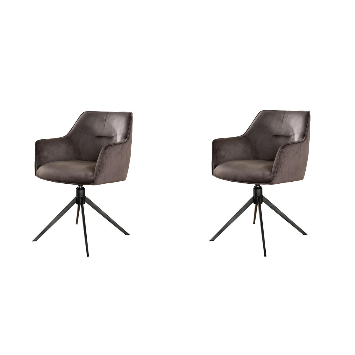 ESSZIMMERSTUHL Pull Grau 62/61/83 cm 2er-Set - Grau, Textil (61/83/62cm) - Hoyz Collection