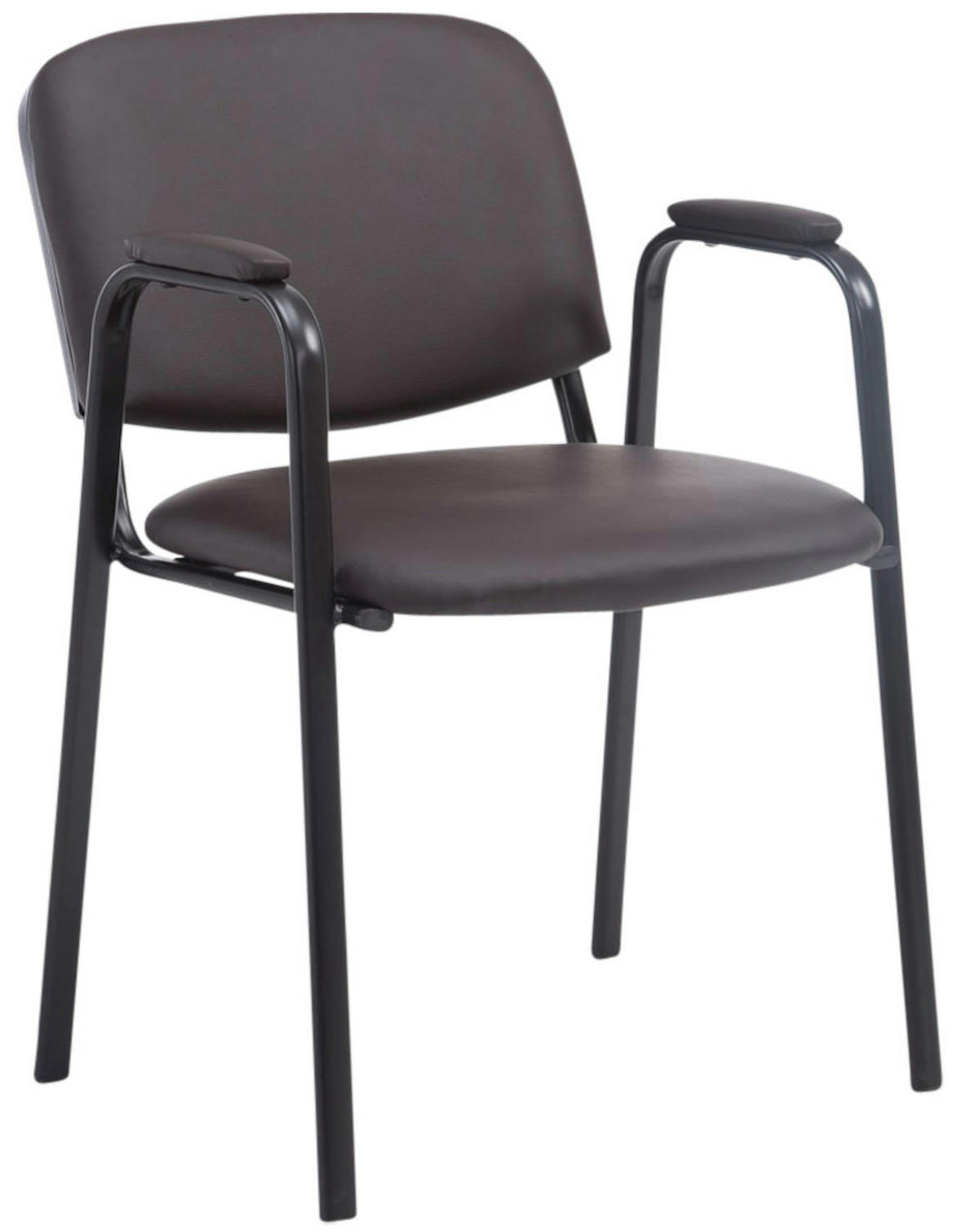 BESUCHERSTUHL 4er Set Lederlook braun - Braun, Textil/Metall (53/79/55cm) - CLP