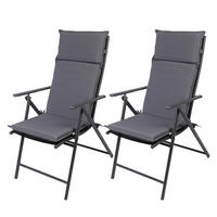 GARTENSTUHL ARUBA mit Sitzauflagen, 2er Set - Anthrazit, Metall (57/106/68cm) - Albatros
