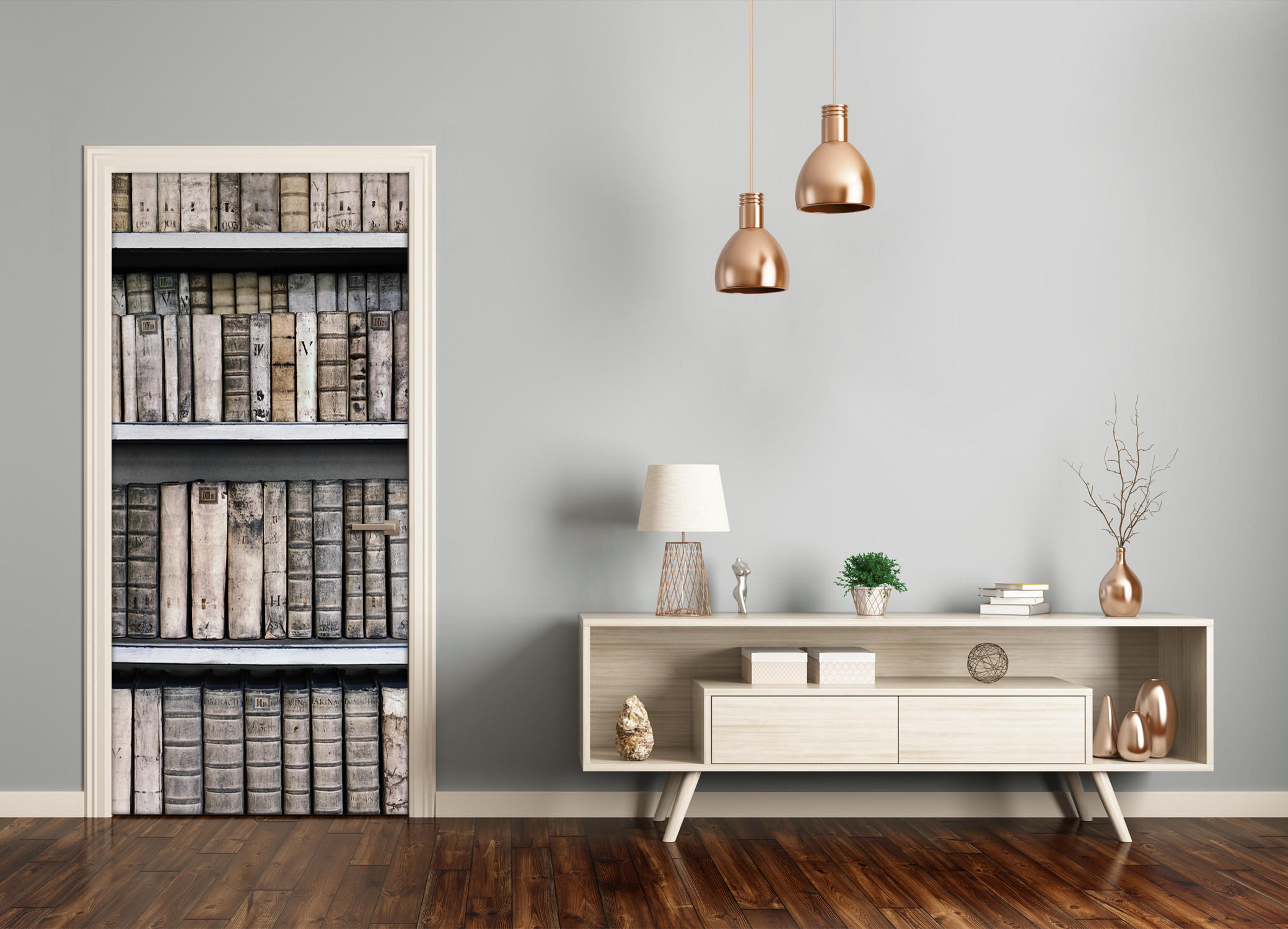 TÜRAUFKLEBER 75x205 cm Dekorativ für Türen - Graubraun, Kunststoff (75/205/0.01cm) - TULUP