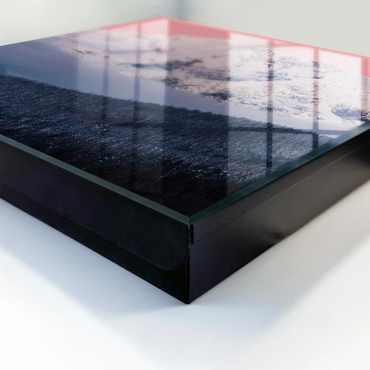 SCHLÜSSELBOX Schwarz 30x30 cm- Türöffnung nach rechts - Wintergipfel - Pink, Metall (30/30/5cm) - TULUP