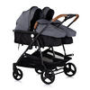 GESCHWISTERKINDERWAGEN Duo Smart grau dunkelgrau klappbar, umbaubar, verstellbar, Fußsack - Dunkelgrau, Metall (80/75/104cm) - Chipolino