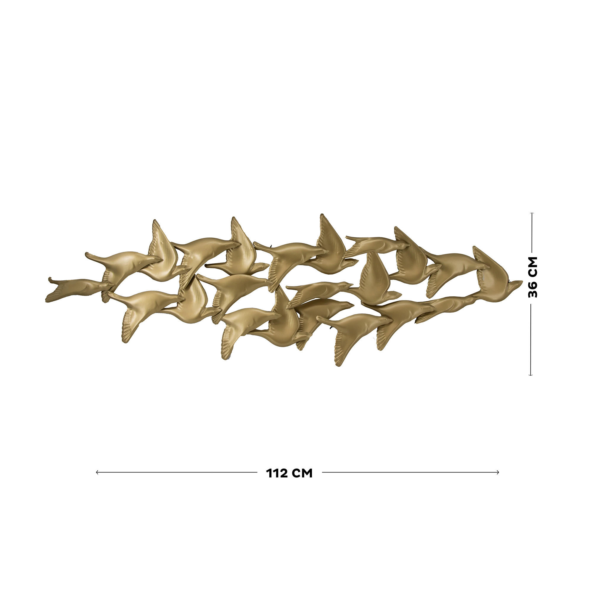 METALLKUNST Golden Birds - Goldfarben, Metall (112/1/36cm) - Art for the Home