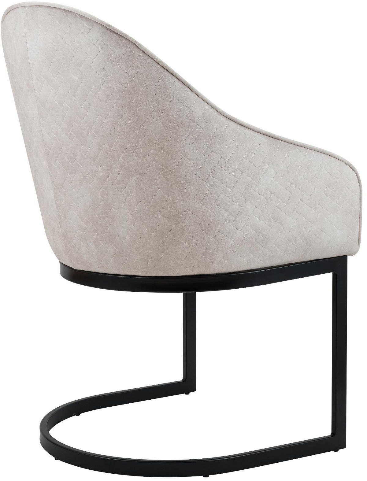 ESSZIMMERSTUHL Samt Creme - Creme/Schwarz, Textil/Metall (60/87/59cm) - CLP