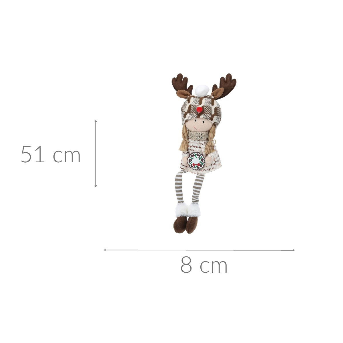 WEIHNACHTSFIGUR aus Plüsch 12/8/51 cm - Beige, Textil (8/51/12cm) - Home Styling Collection