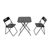 BALKONSET BISTRO SET,klappbar,Metall,für 2 Personen,Schwarz - Schwarz, Metall - LVHOM