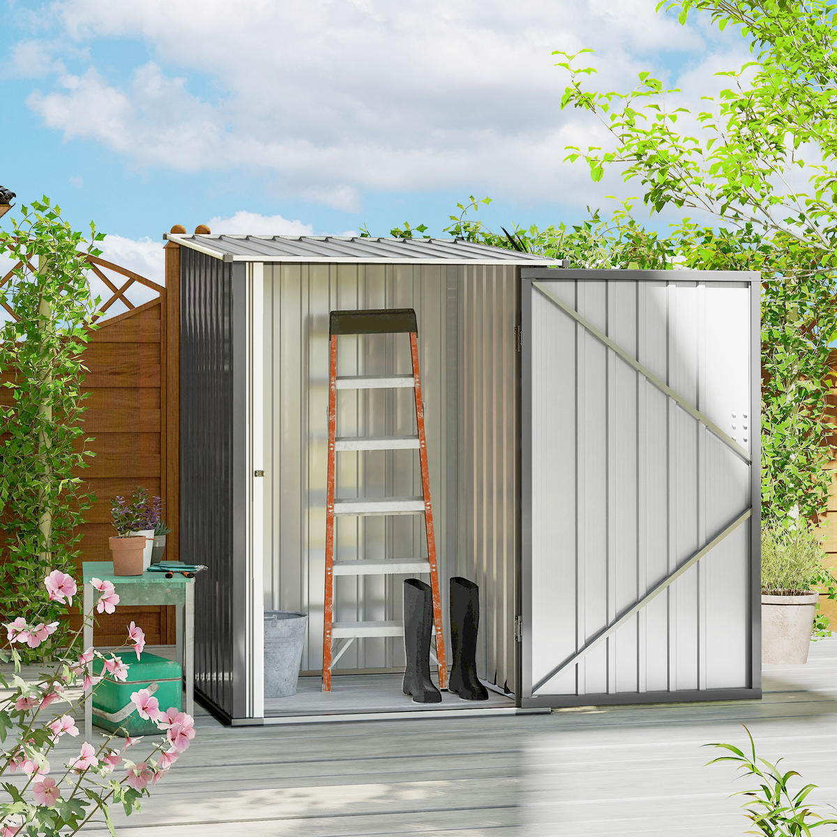 GARTENHAUS Grau 100.0/103.0/160.0cm - Grau, Metall (103/160/100cm)