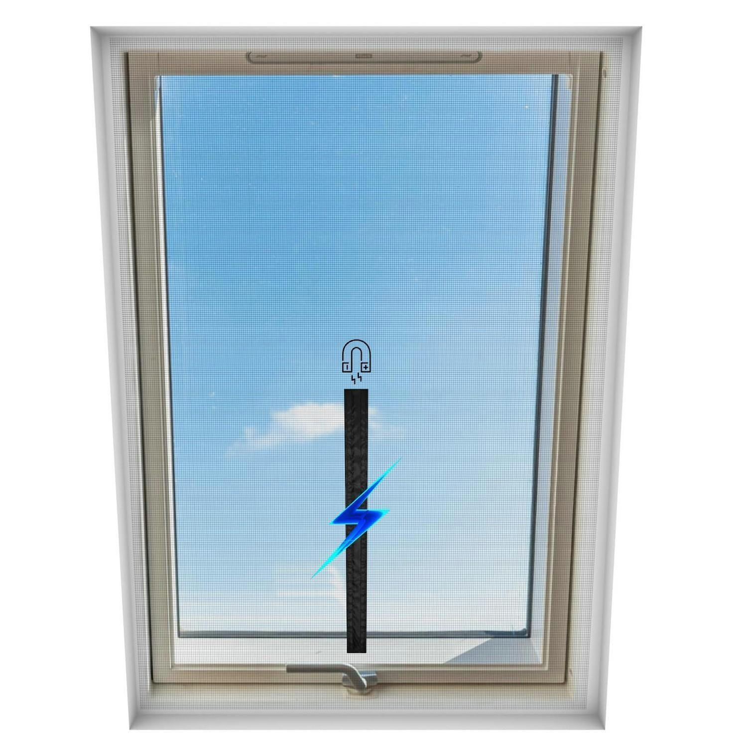 FLIEGENGITTER Dachfenster mit Magnetverschluss 100 x 130 cm - Schwarz, Textil (15/2.5/23cm)